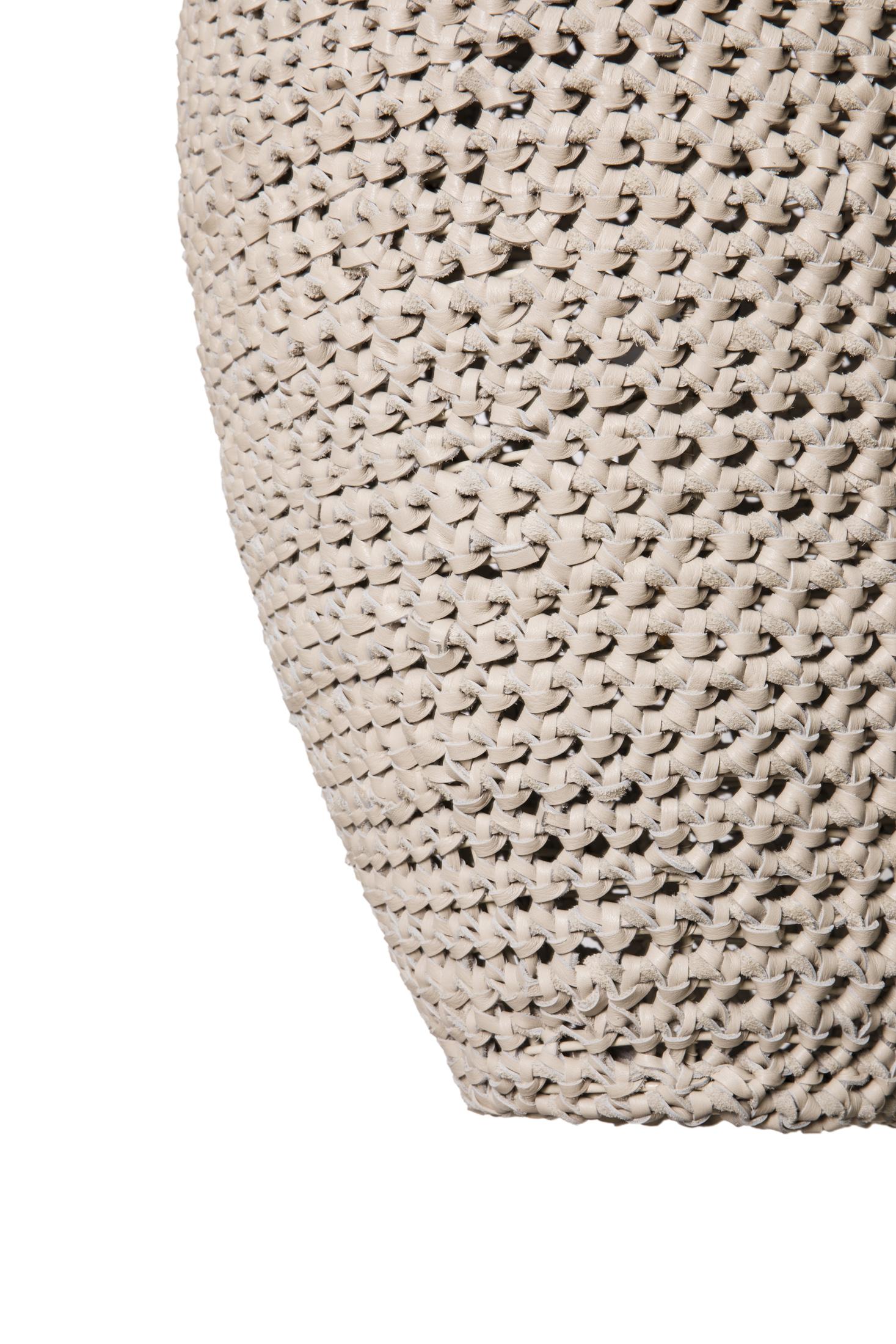 Large Crocheted Leather Pod Pendant