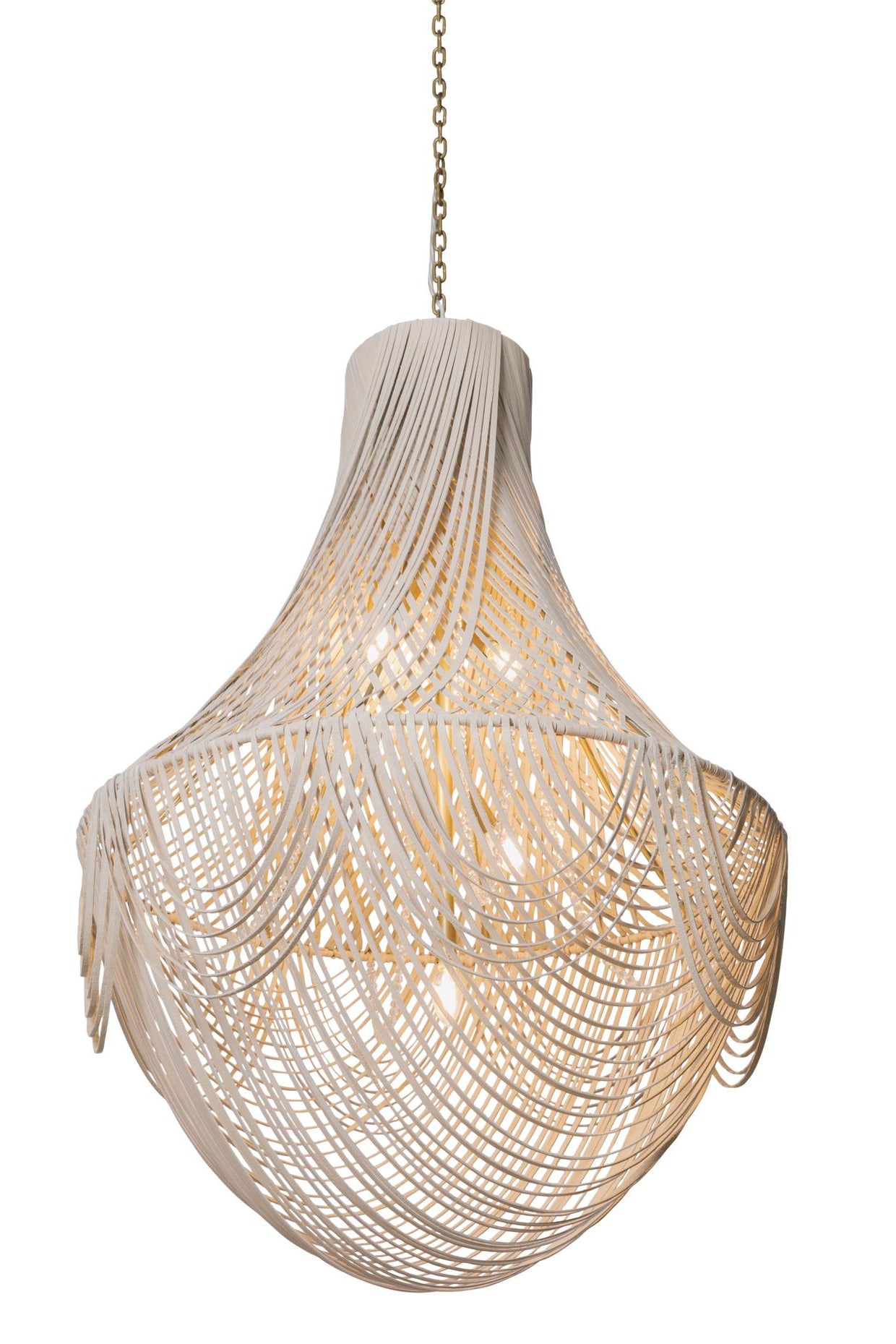 Large Empire Leather Chandelier