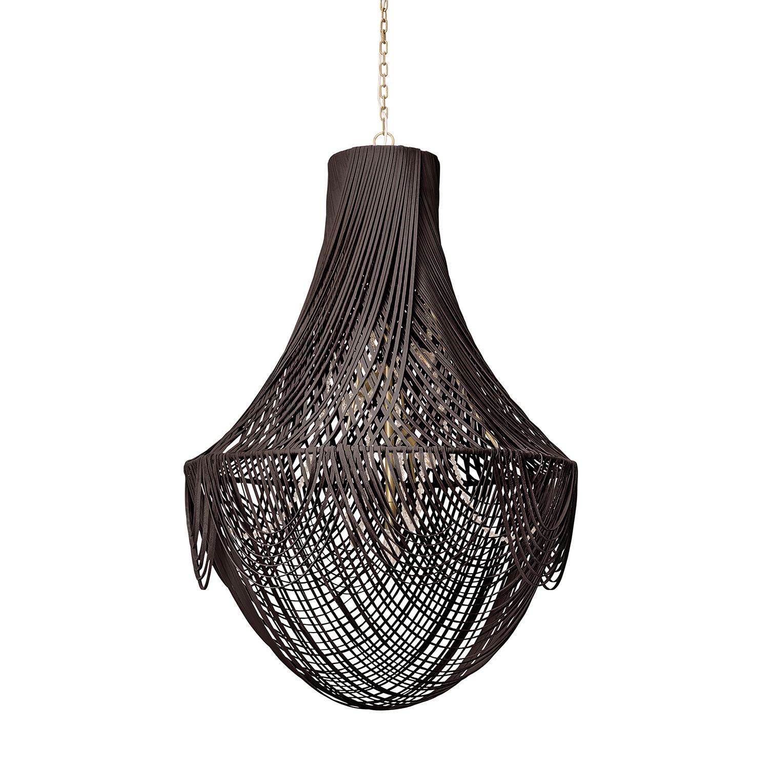 Large Empire Leather Chandelier in Premium Leather