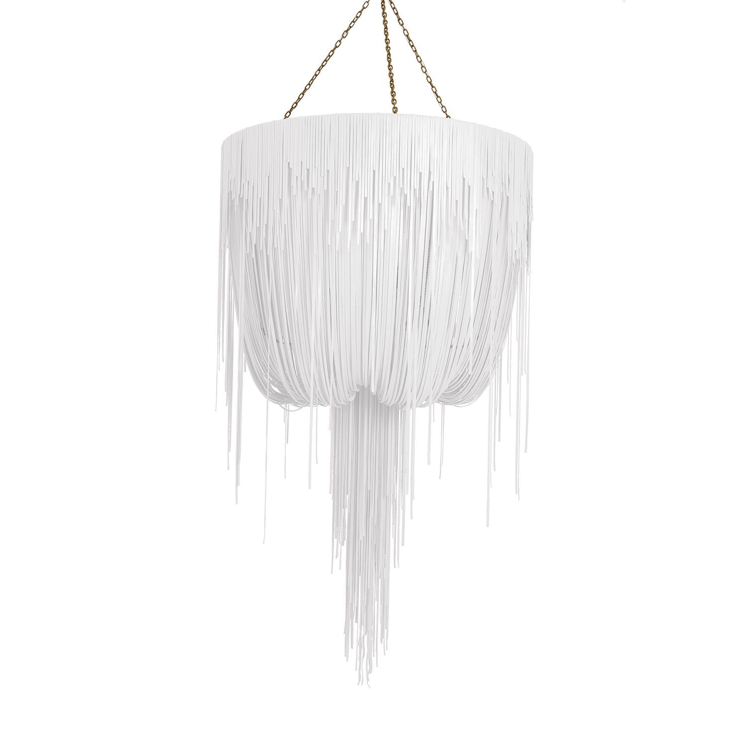Large Round Urchin Leather Chandelier in Premium Leather