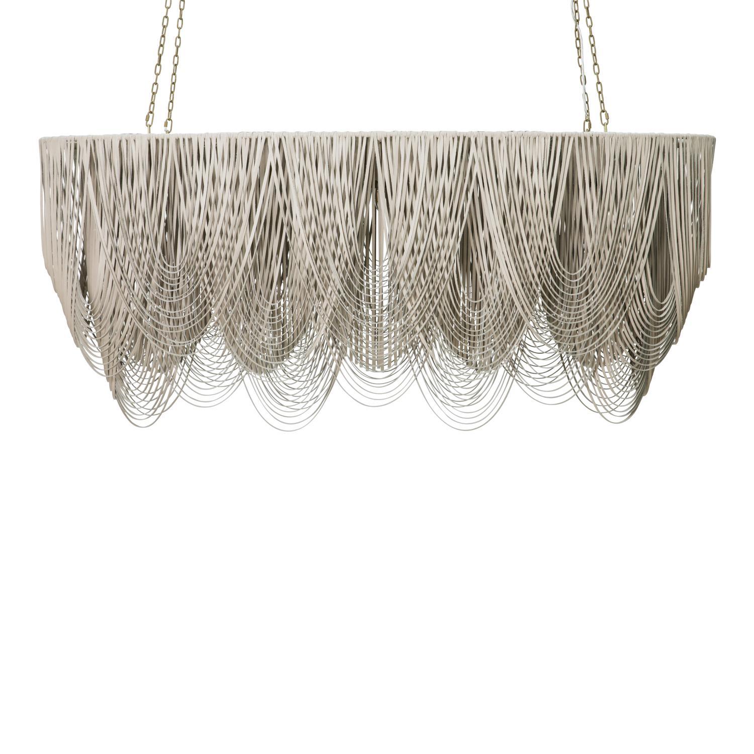 Whisper Chandelier - Oval - Large - Cream-Stone Leather