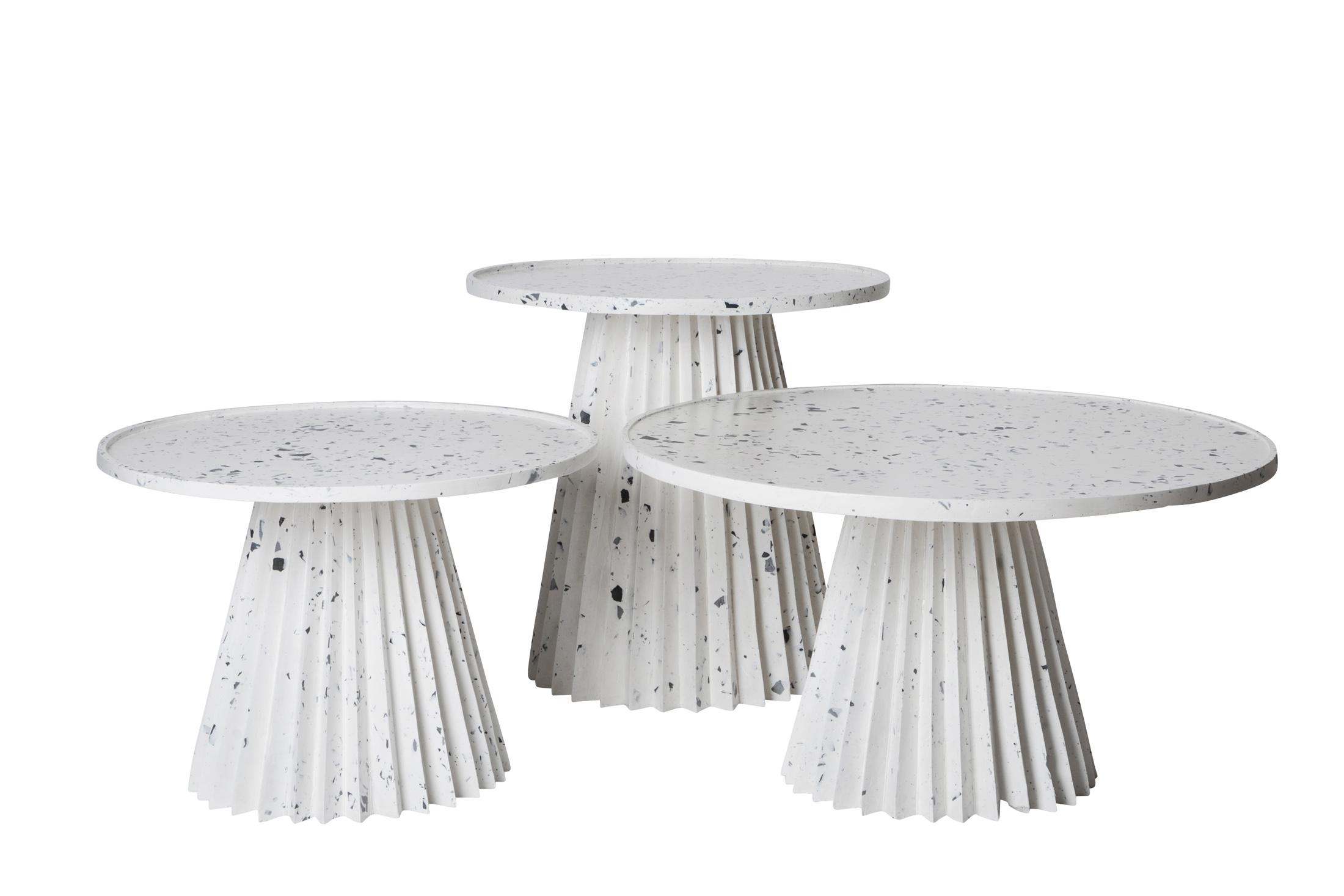 Flute Coffee Table - White/Grey