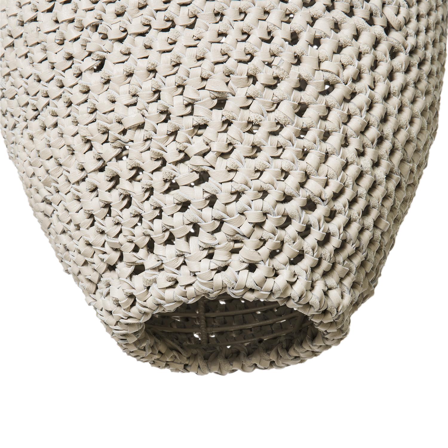 Medium Crocheted Leather Pod Pendant