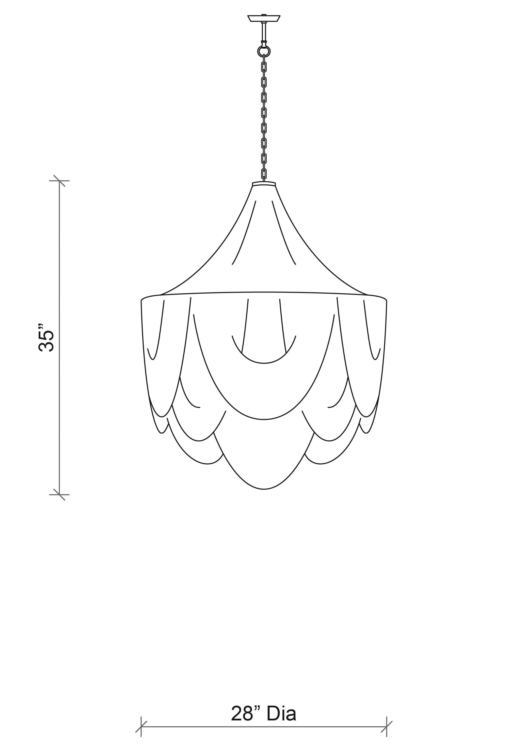 Medium Round Whisper with Crown Leather Chandelier