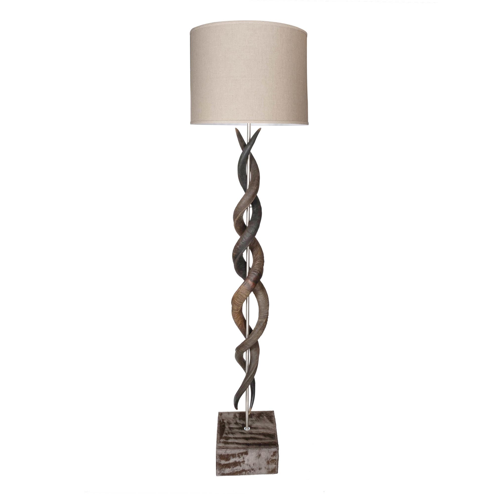 Natural Kudu Horn Double Twist Standing Lamp