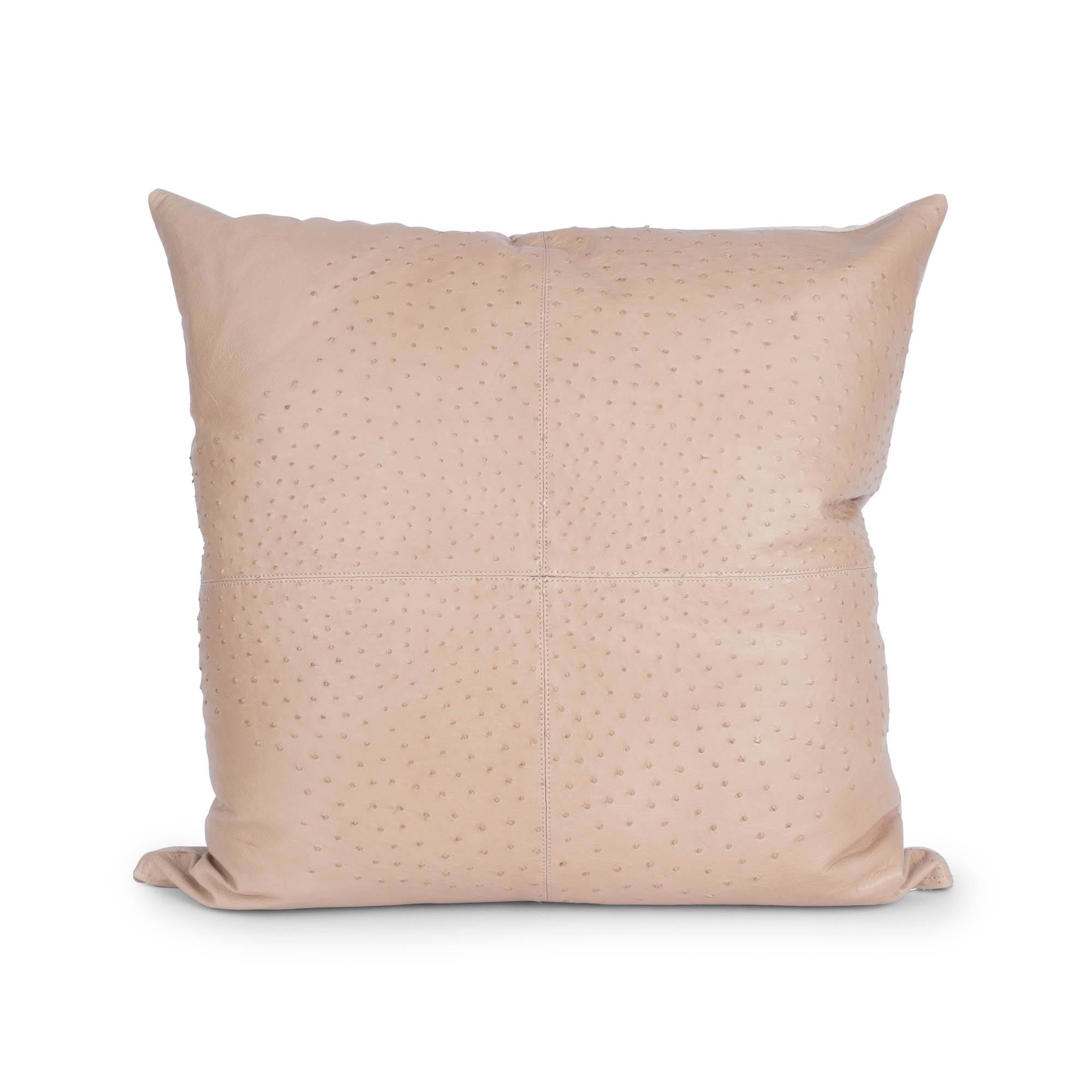Ostrich Leather Pillow - Cream