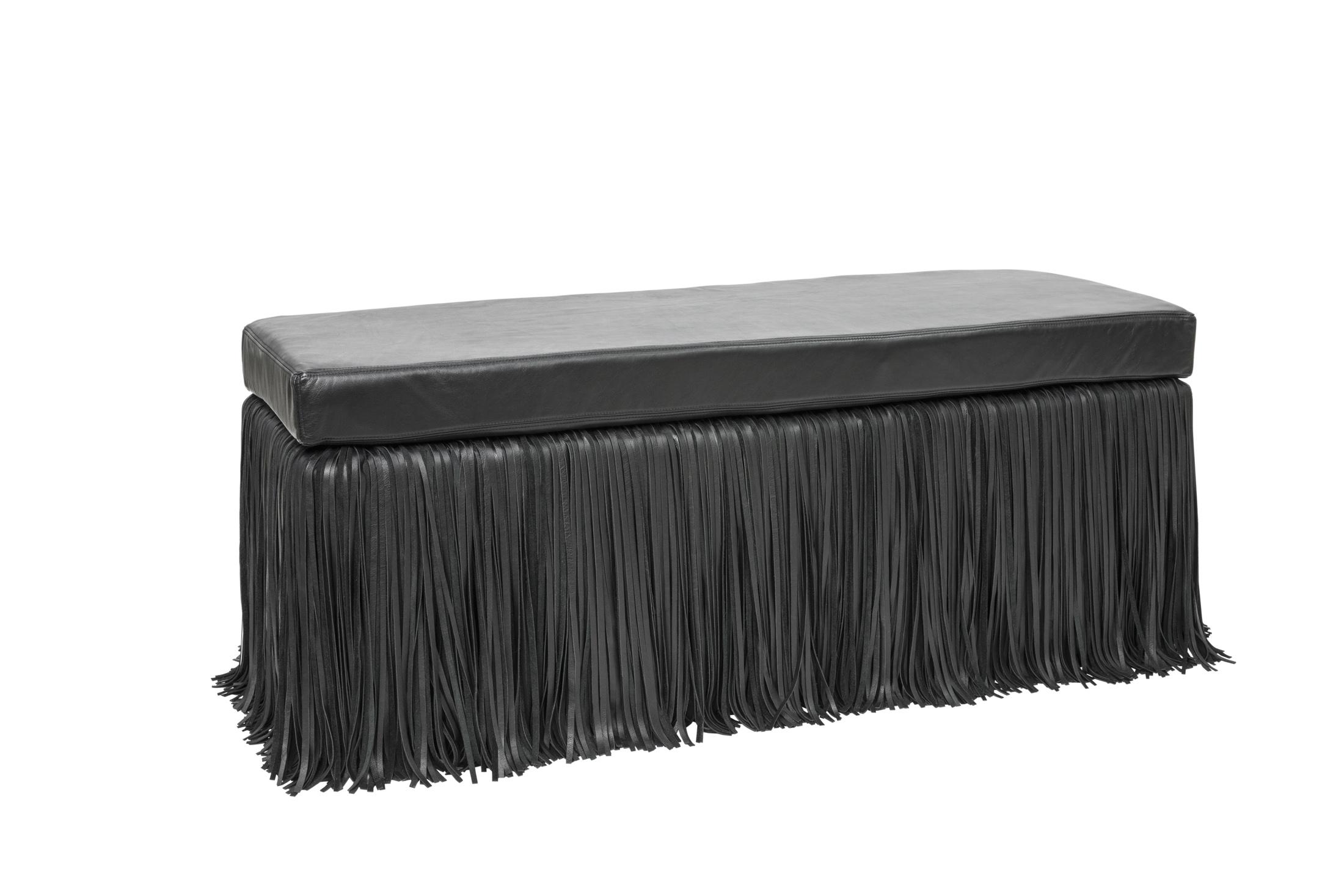 Shaggy Leather Bench