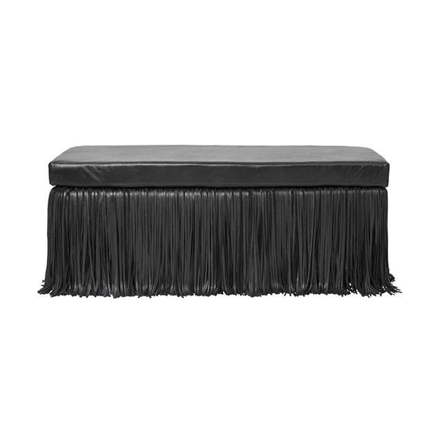 Shaggy Leather Bench