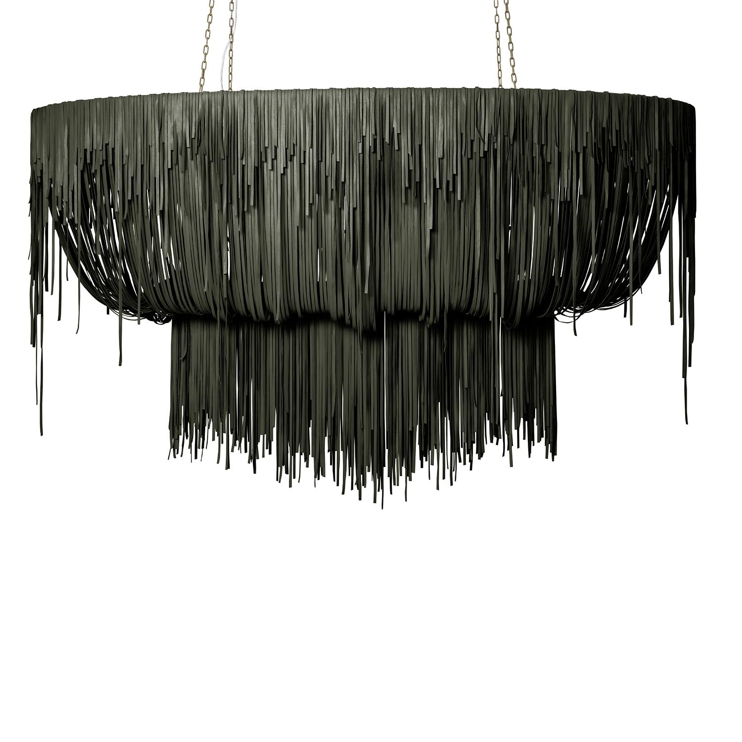 Stretch Oval Urchin Leather Chandelier in NeKeia Leather