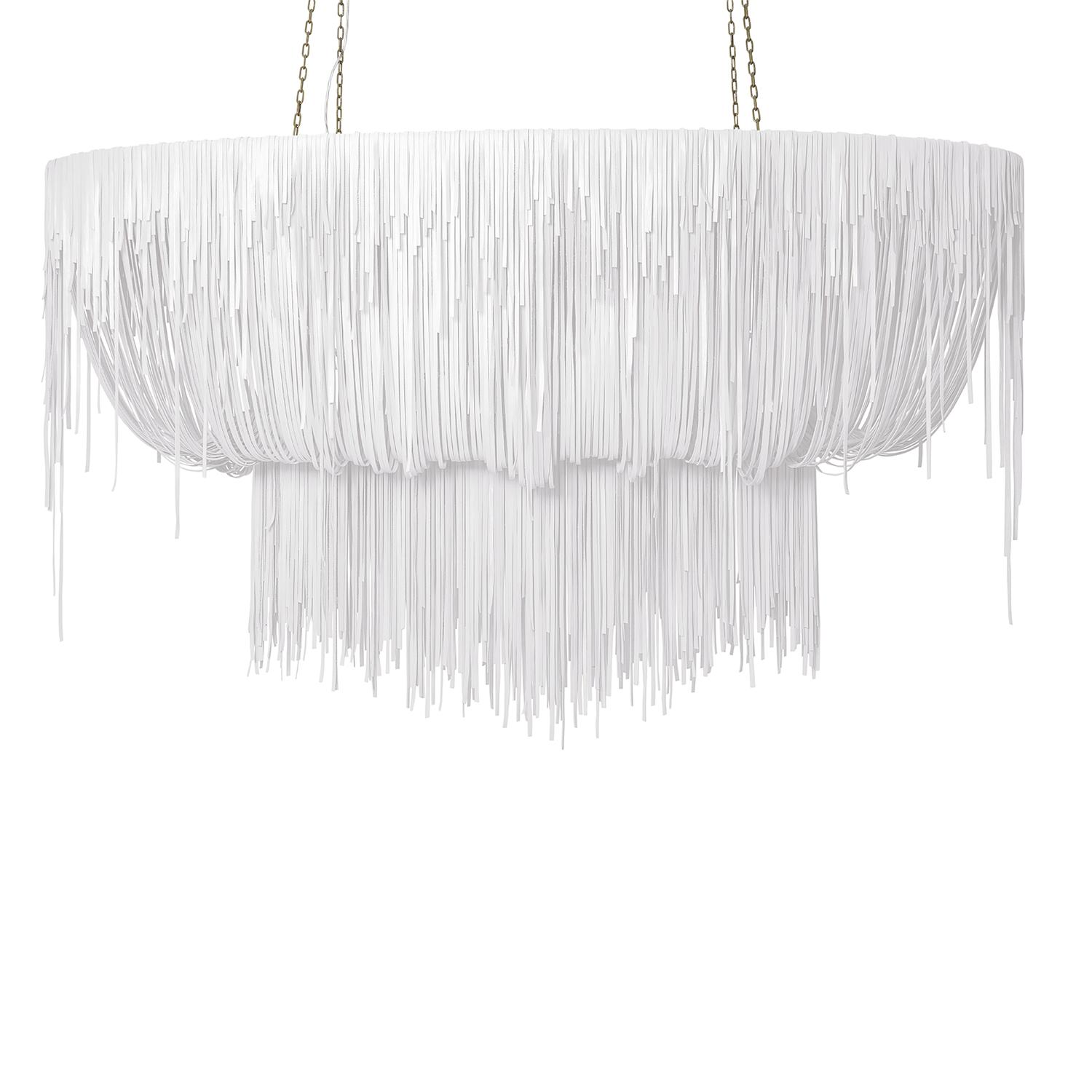Stretch Oval Urchin Leather Chandelier in Premium Leather