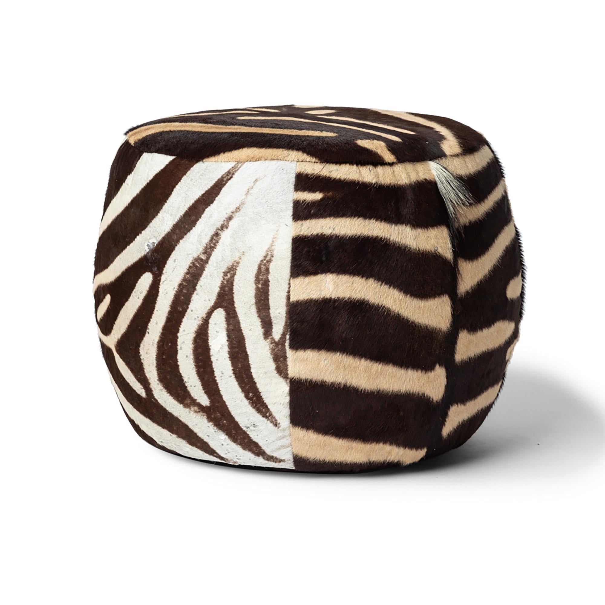Zebra Hide Tub Ottoman