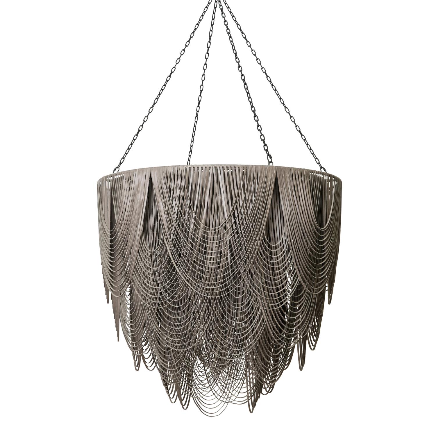 XXL Round Whisper Leather Chandelier in Premium Leather | NGALA