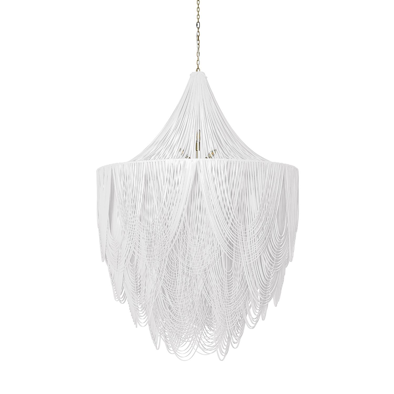 XXL Round Whisper with Crown Leather Chandelier in Premium Leather