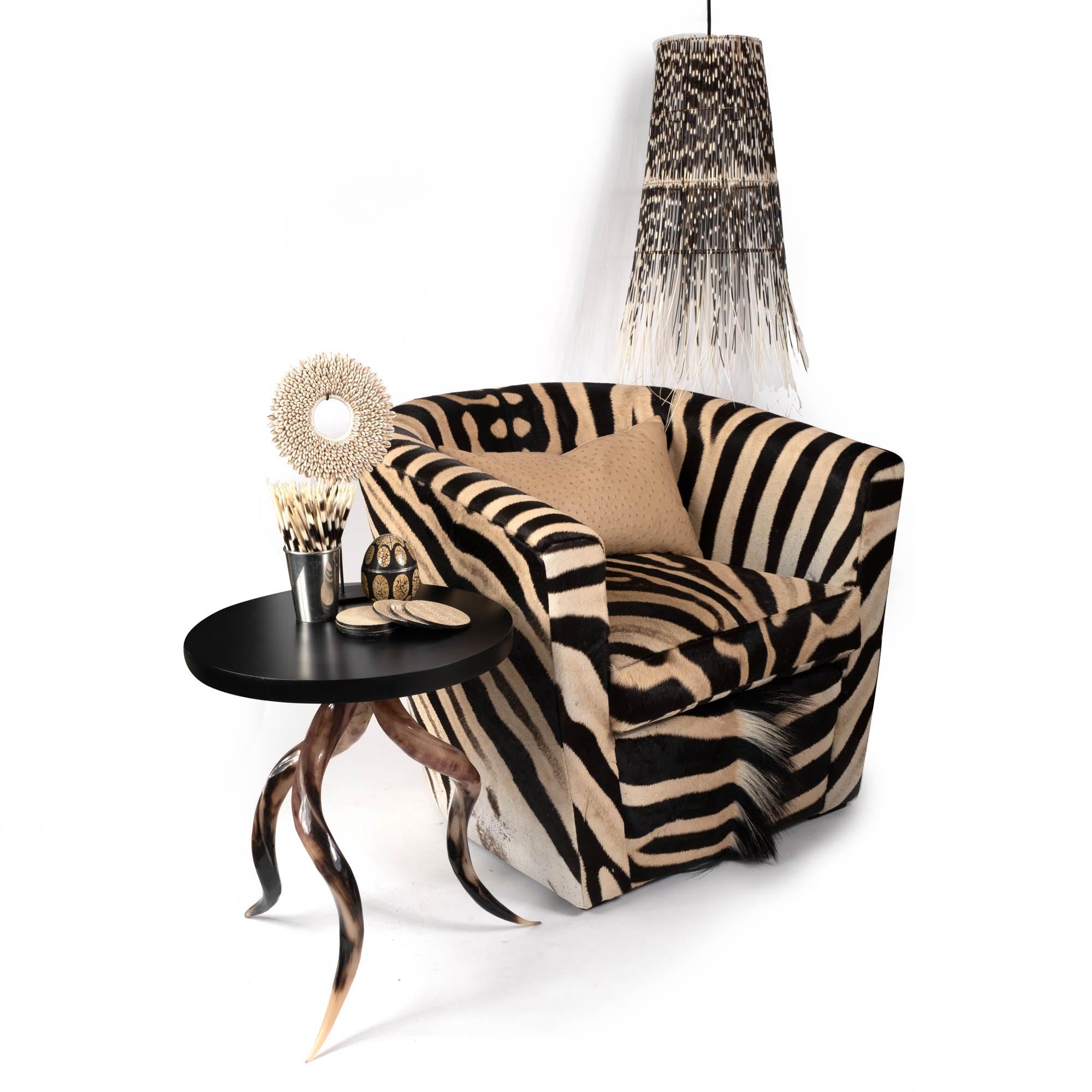 Zebra Hide Tub Chair