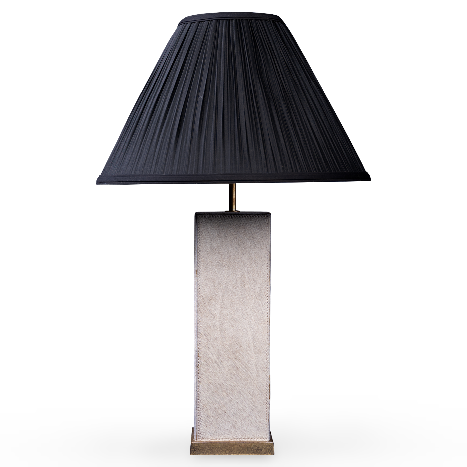 Keira Column Table Lamp in Cream Cow Hide