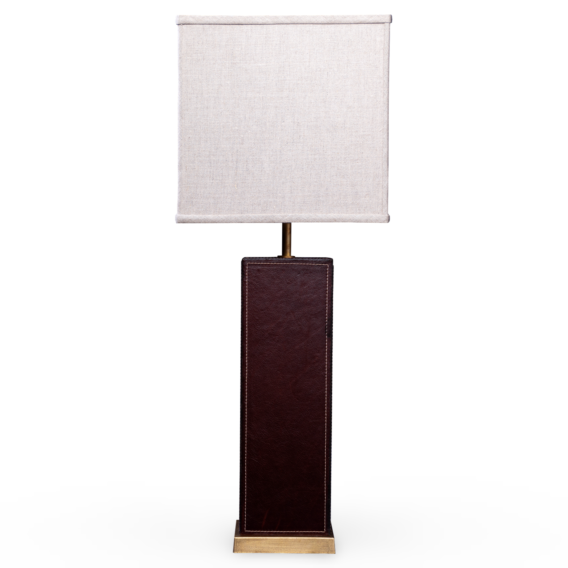 Keira Column Table Lamp in Leather