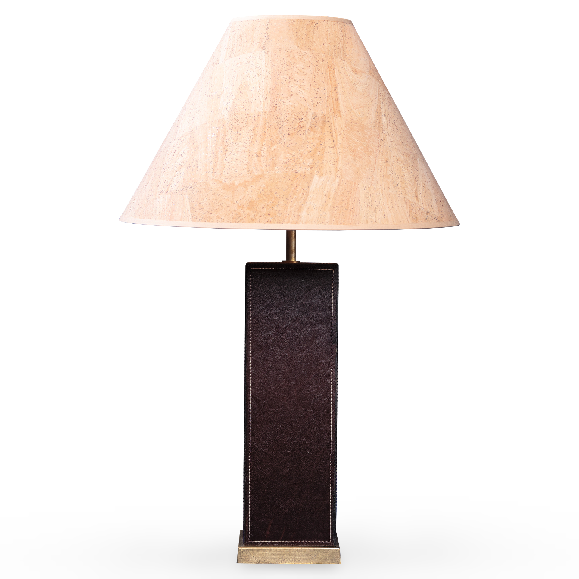 Keira Column Table Lamp in Leather