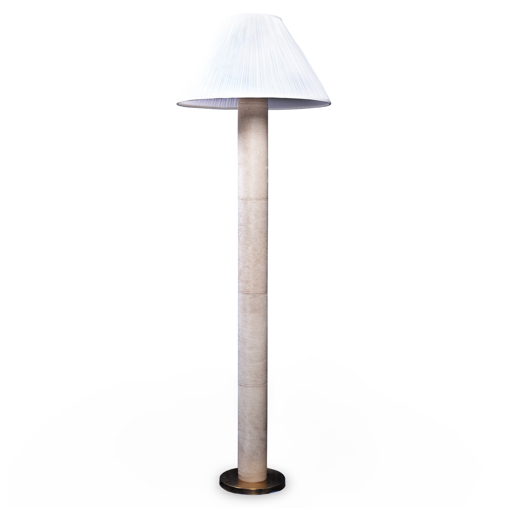 Nawi Floor Lamp in Cream Cow Hide