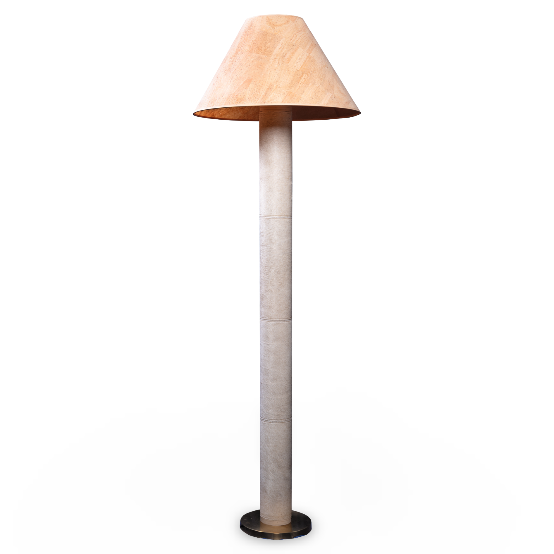 Nawi Floor Lamp in Cream Cow Hide
