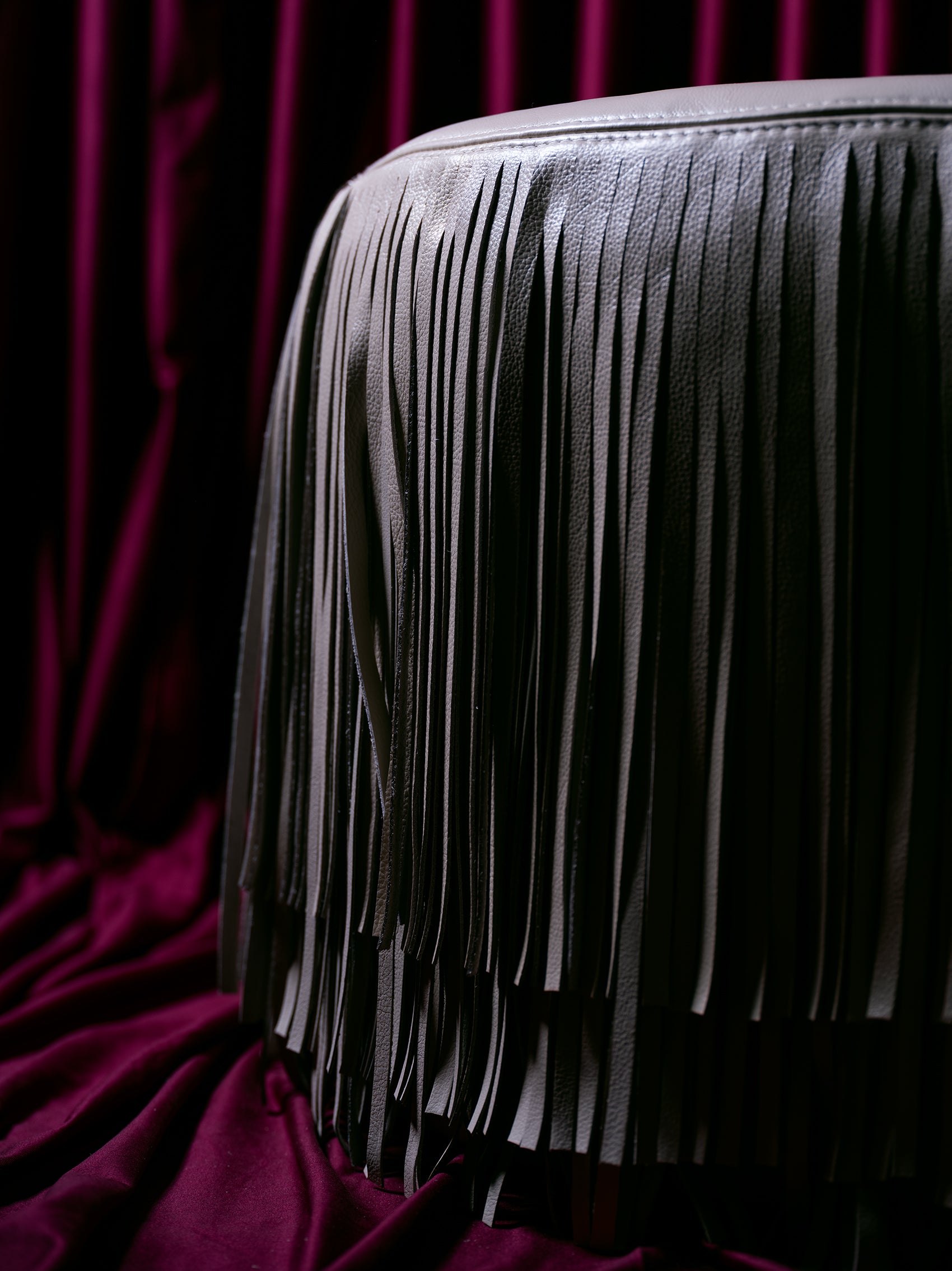 Ndidi Ottoman in Cream-Stone Leather