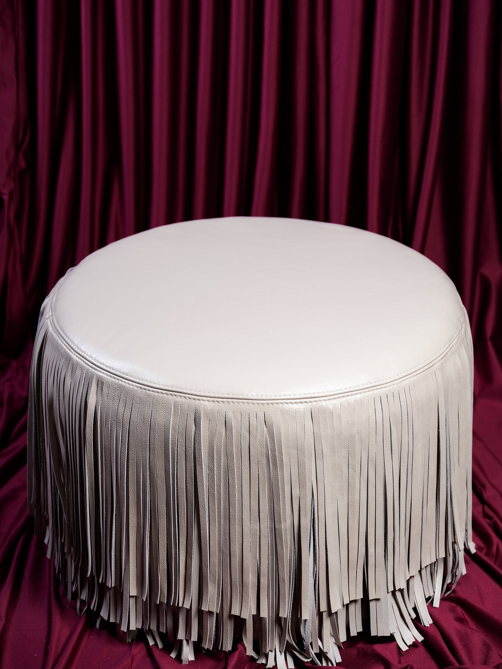 Ndidi Ottoman in Cream-Stone Leather