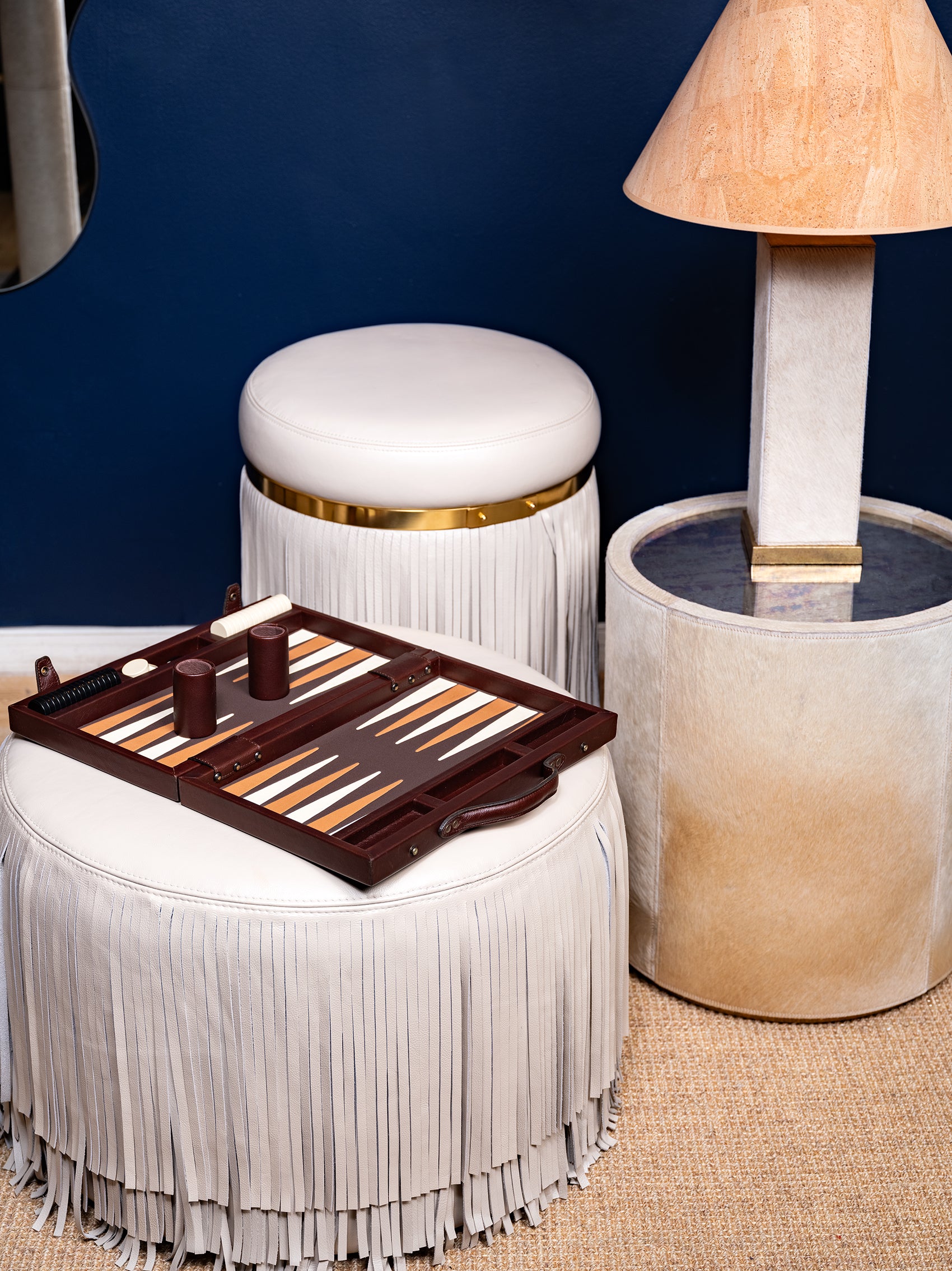 Nyla Table - Cream Cow Hide