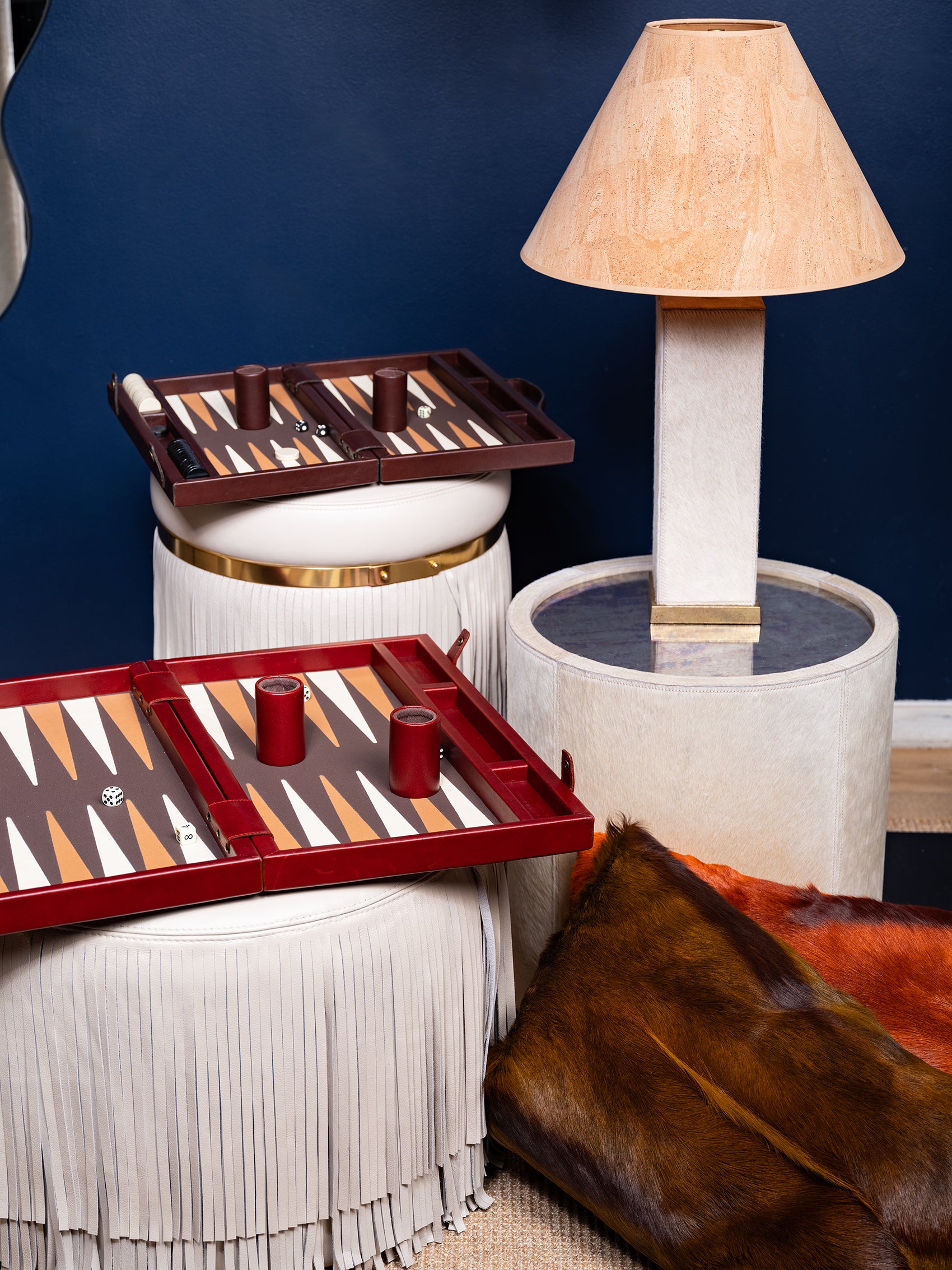 Nyla Table - Cream Cow Hide