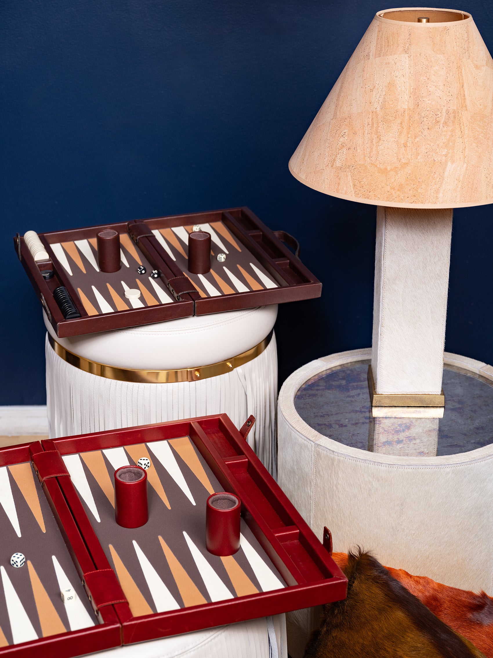 Nino - Large Backgammon - Oxblood Leather