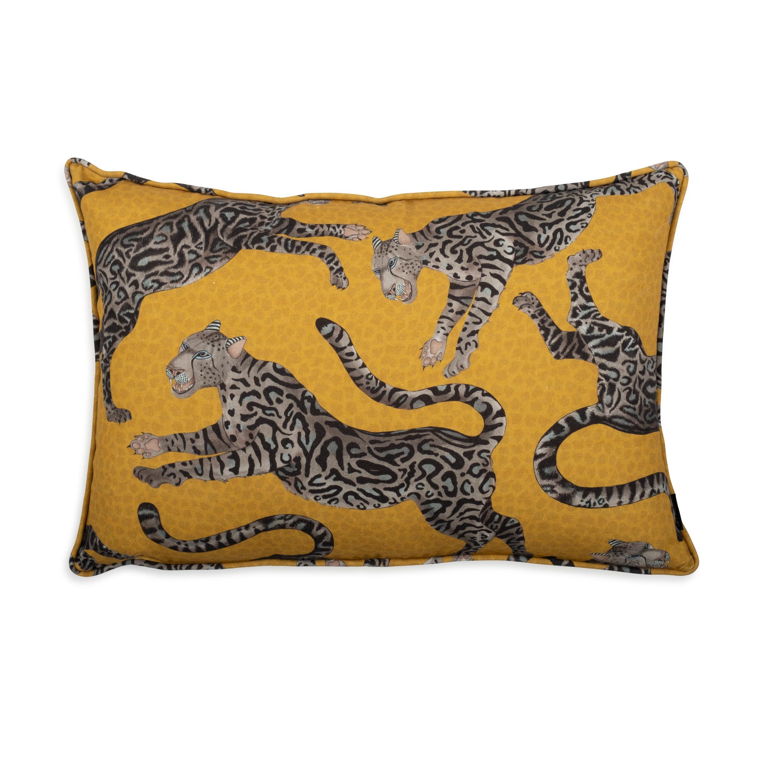 Cheetah Kings Linen Gold Lumbar Pillow NGALA Trading