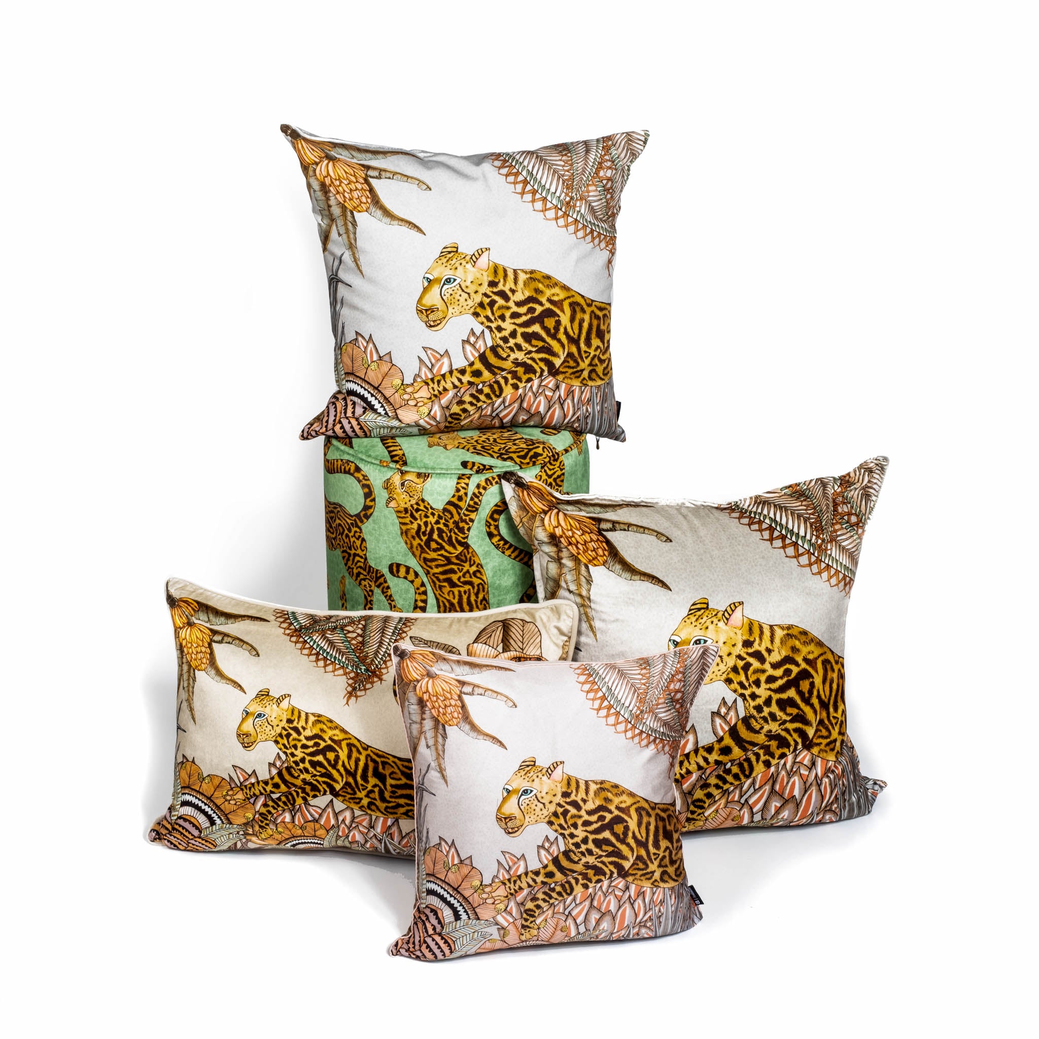 Cheetah Kings Forest Pillow - Silk - Magnolia