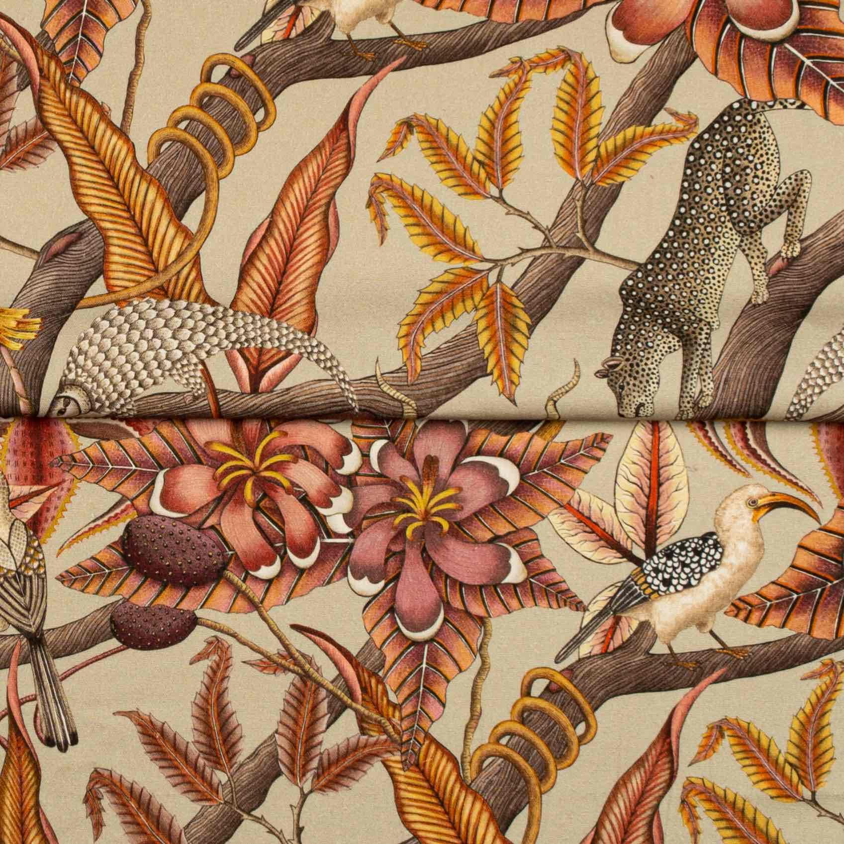 Pangolin Park Fabric - Linen - Plum