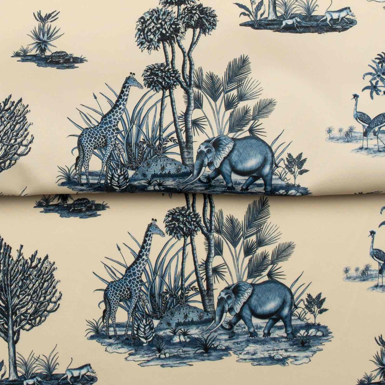 Thanda Toile Fabric - Linen - Tanzanite