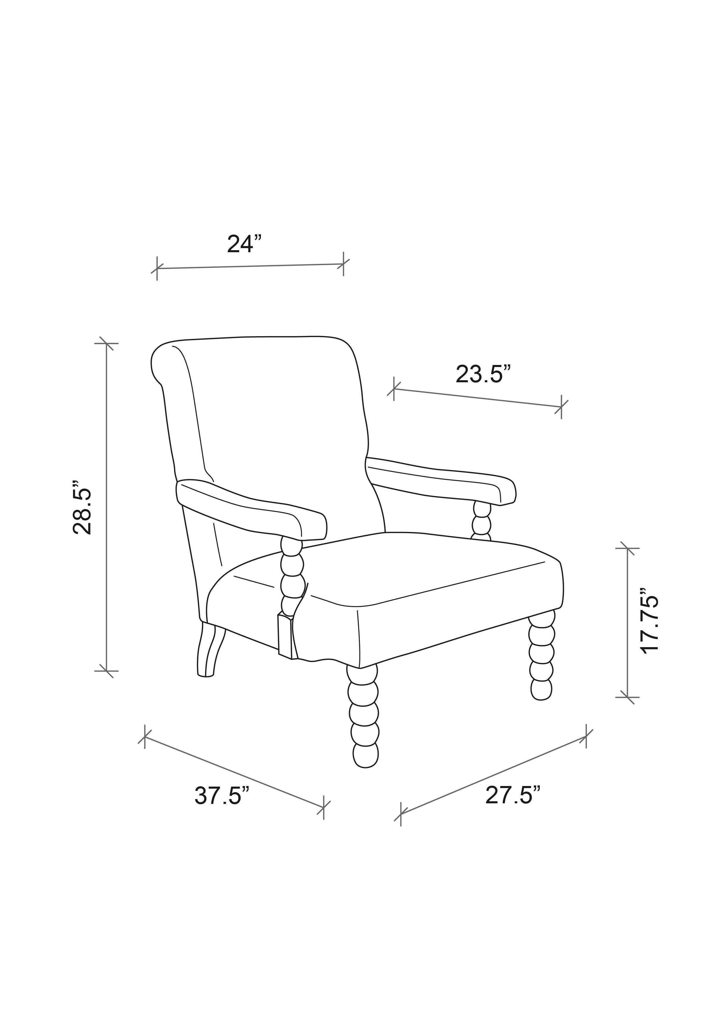 Kudu Pod Chair - Pangolin Park Chalk - Sealed Oak