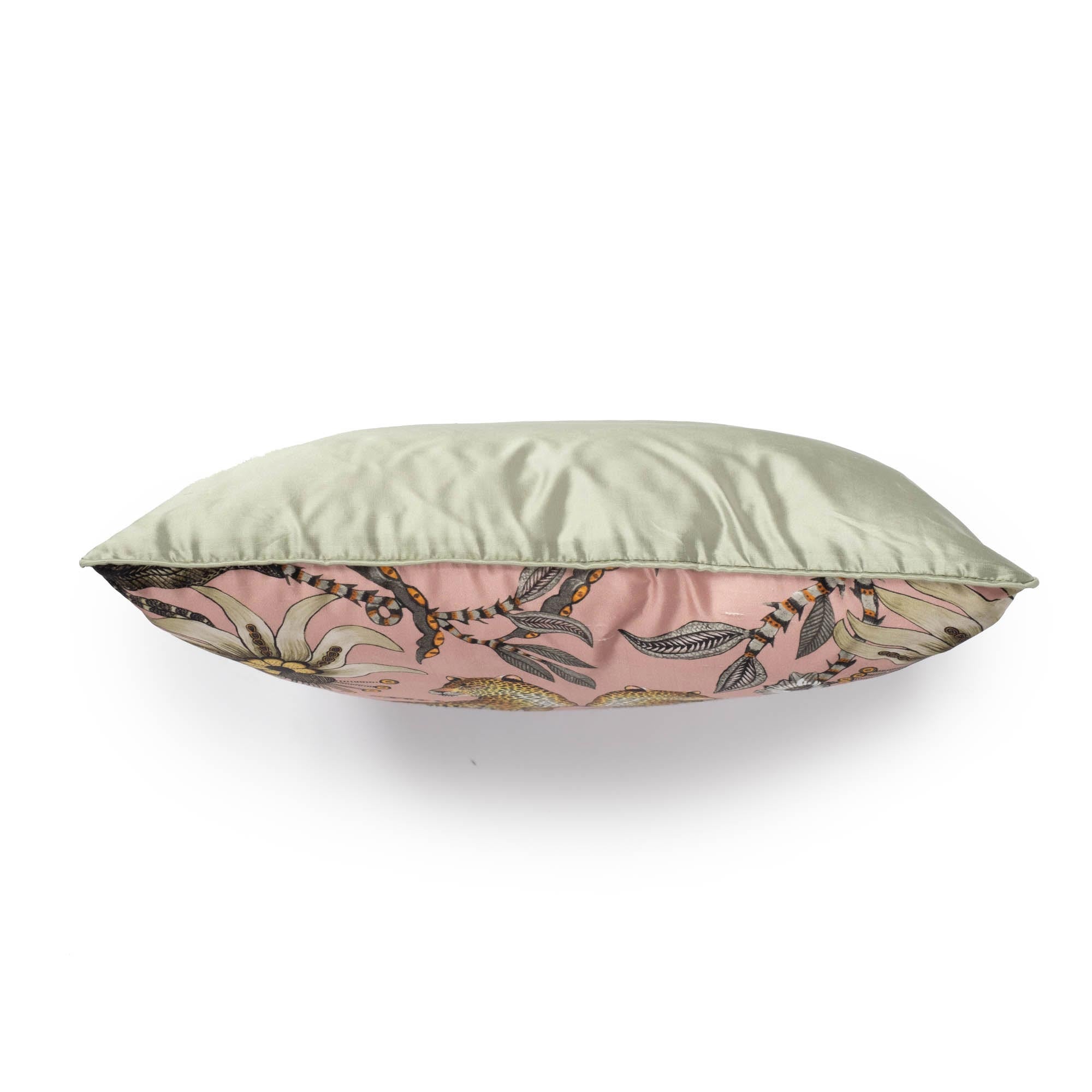 Lovebird Leopards Pillow - Silk - Magnolia