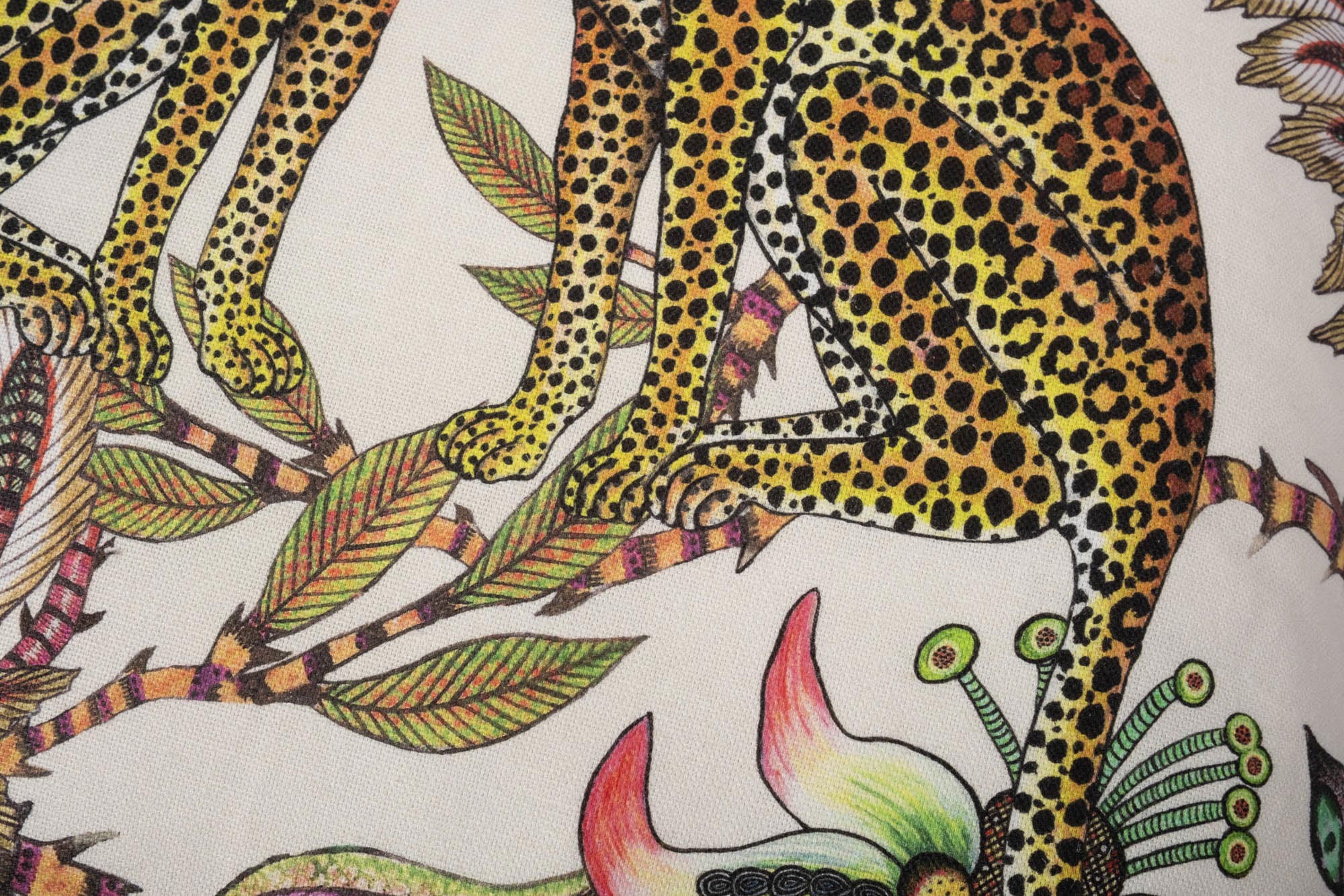 Lovebird Leopards Pillow - Cotton - Parakeet