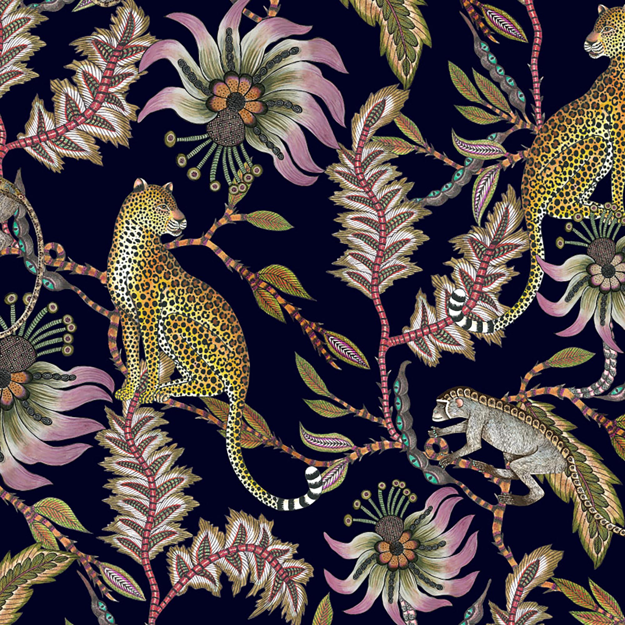 Monkey Bean Fabric - Linen - Night