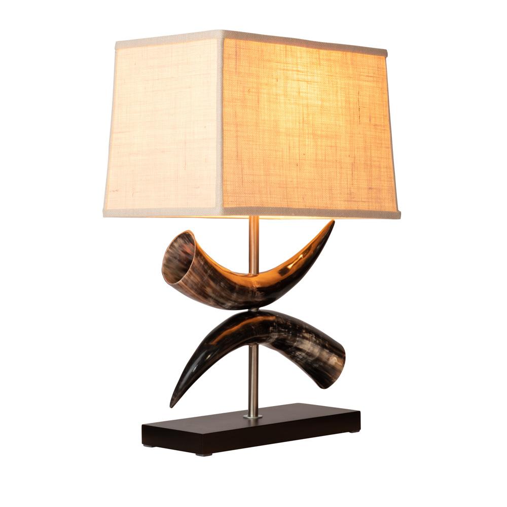 African-Inspired Cow Horn Bow Table Lamp