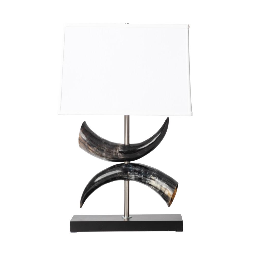 African-Inspired Cow Horn Bow Table Lamp