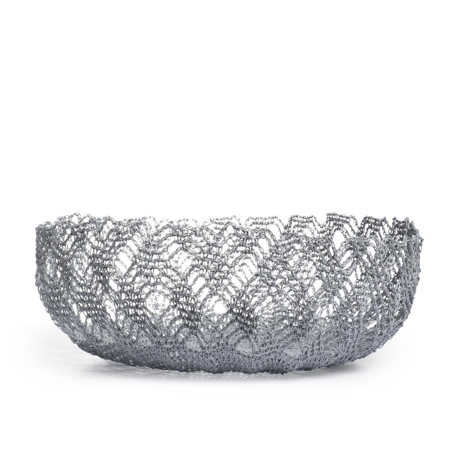 Crocheted Mesh Bowl - Grey