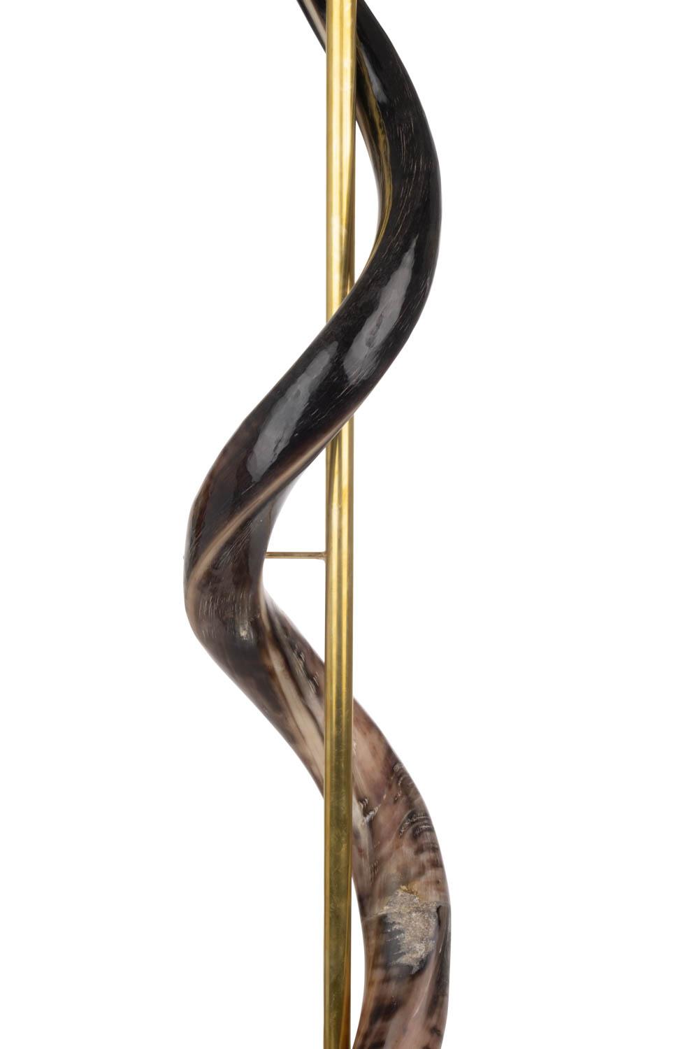Polished Kudu Horn Single Twist Standing Lamp
