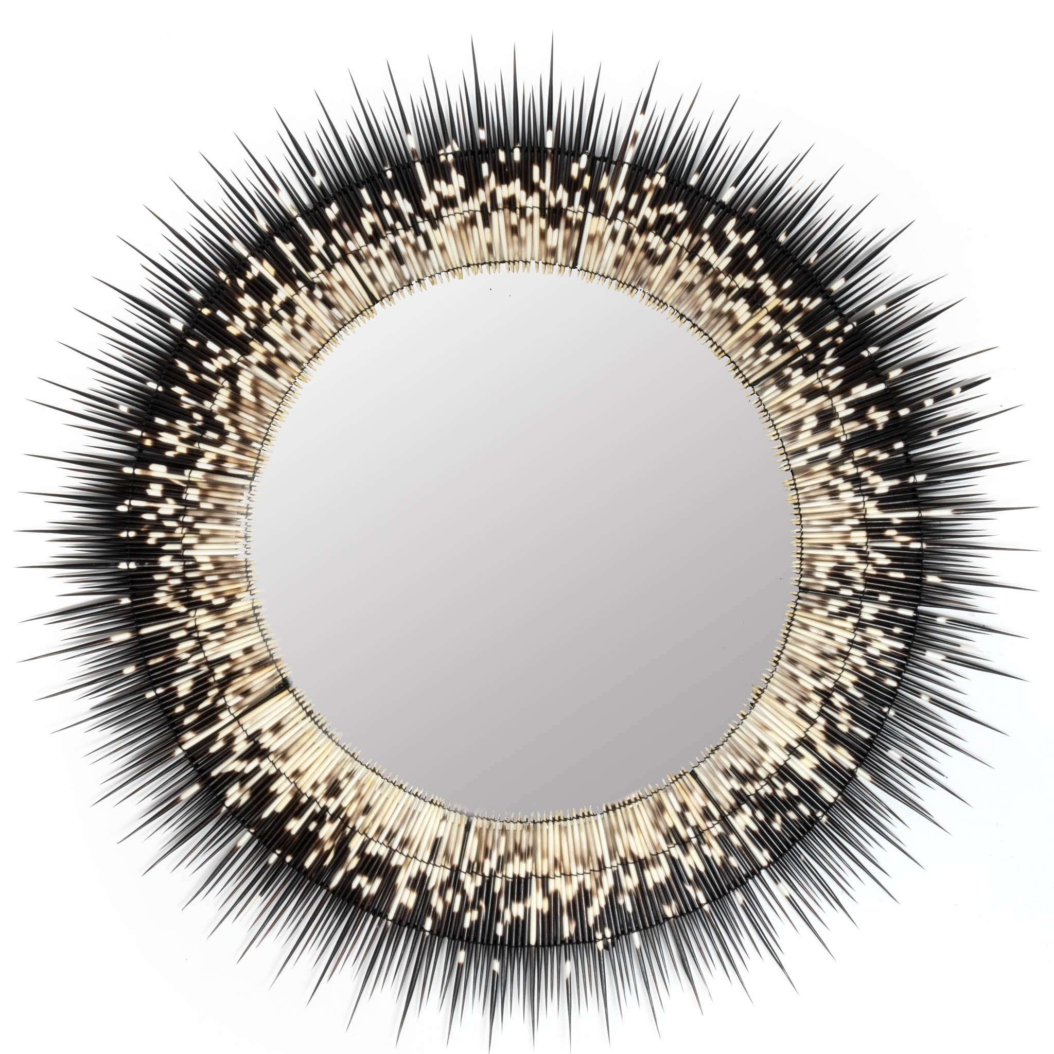 Porcupine Quill Round Mirror - Large