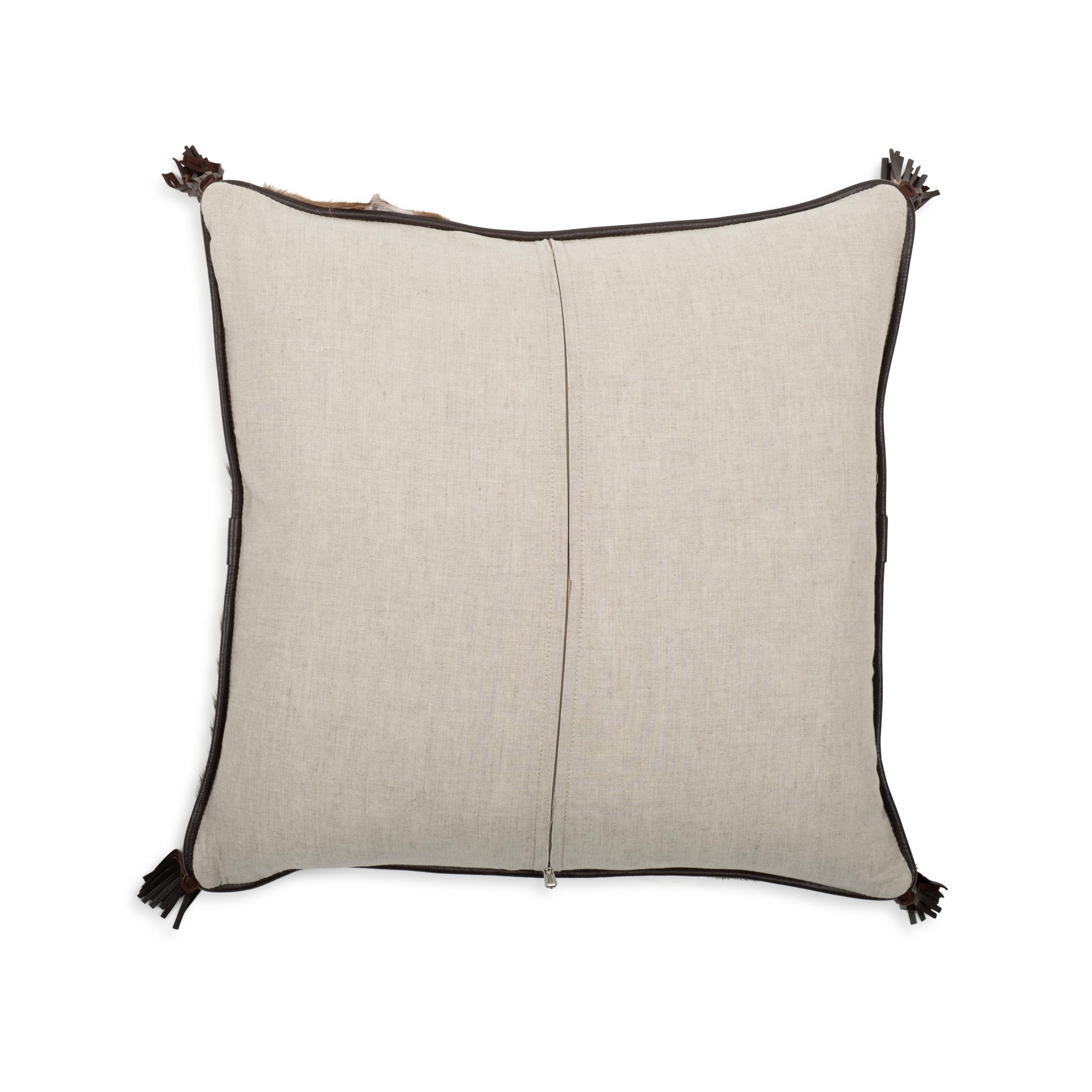 Springbok Hide Duo Pillow with Leather Trims
