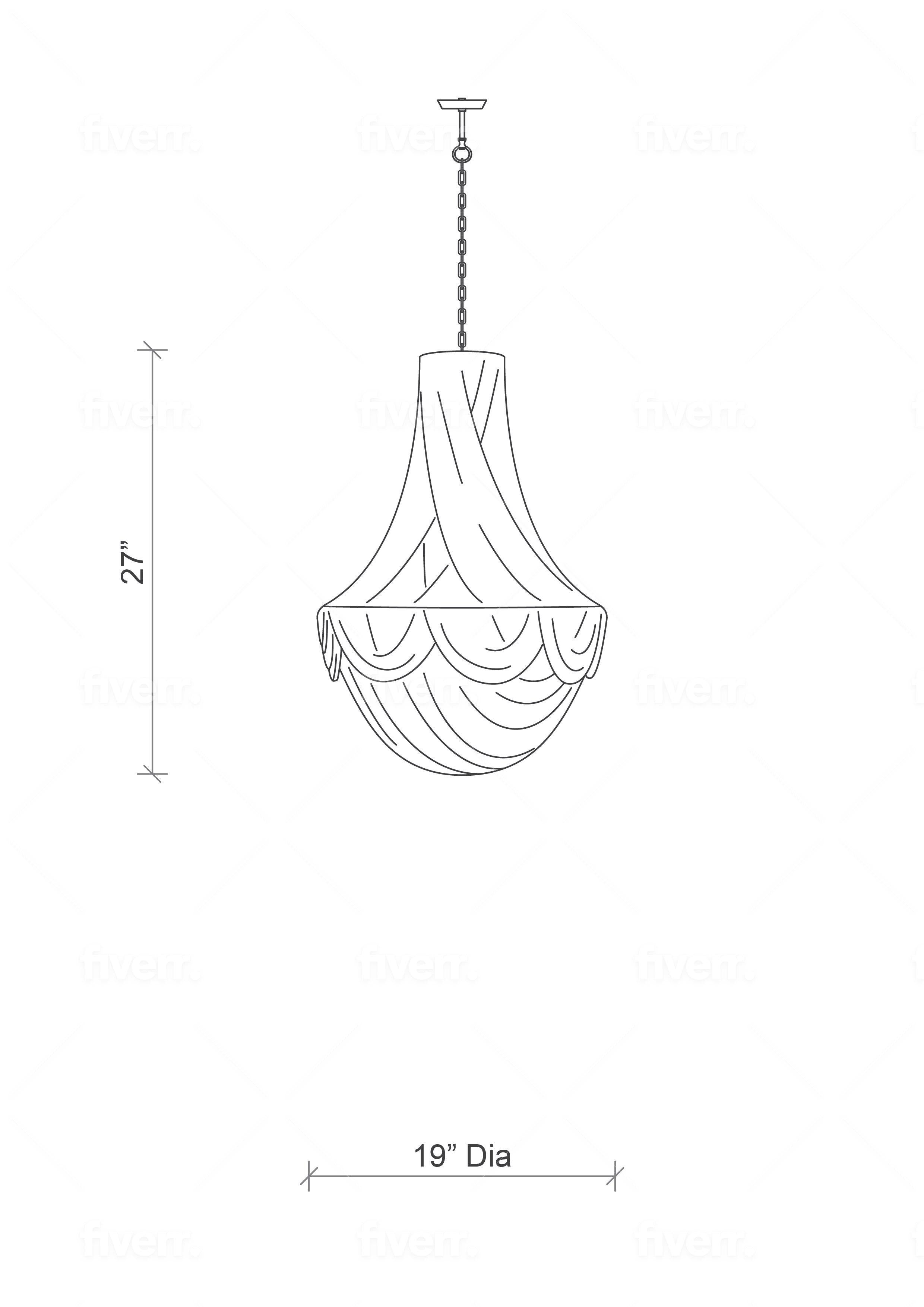 Small Empire Leather Chandelier in Premium Leather