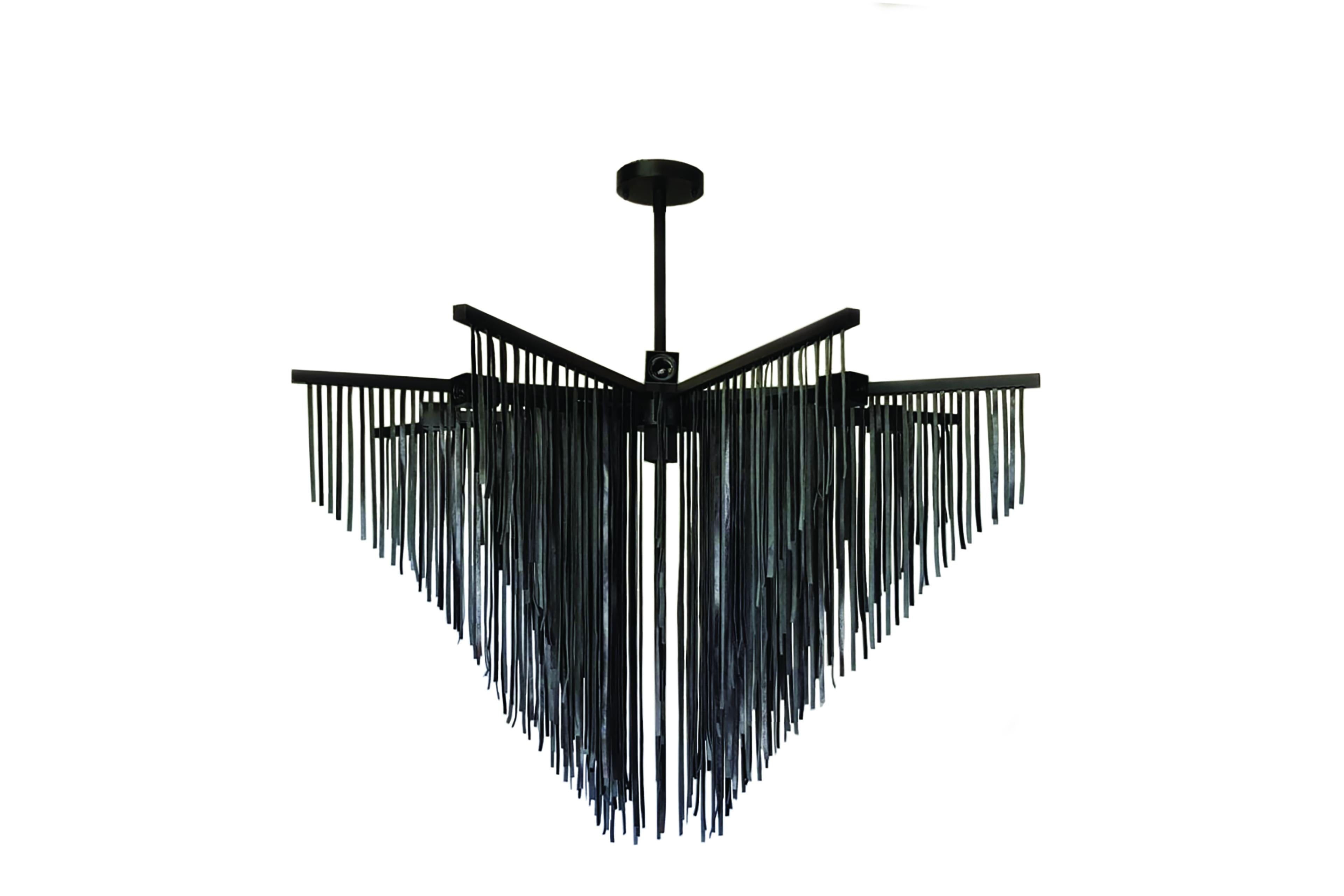 Starling Leather Chandelier - Large