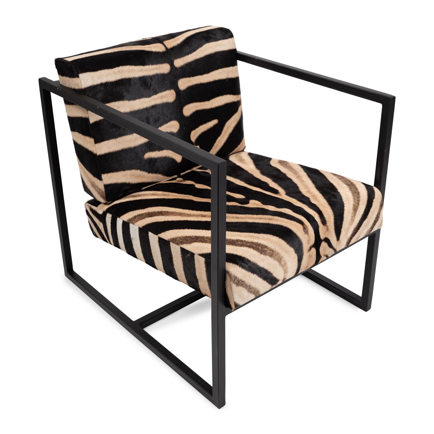 Zebra Hide Floating Chair - Black