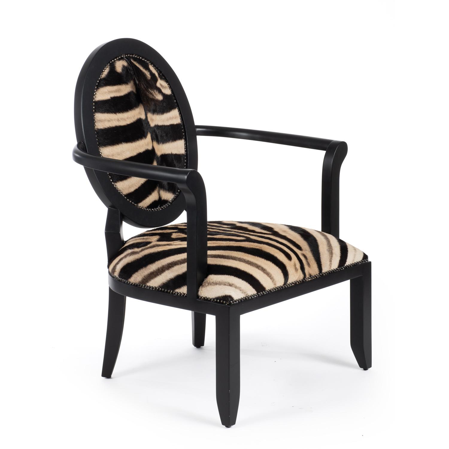 Zebra Hide Manhattan Chair